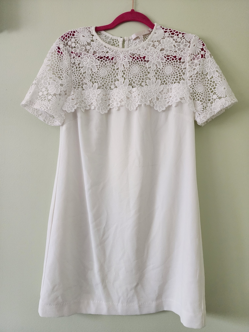Wayf White Crochet Mini Dress